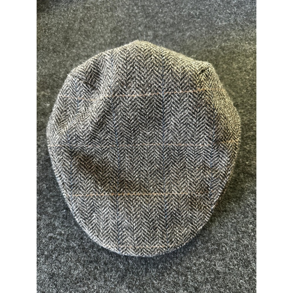 Mucros Weavers Trinity Flat Cap Grey Brown Herringbone Wool Tweed Ireland Mens M